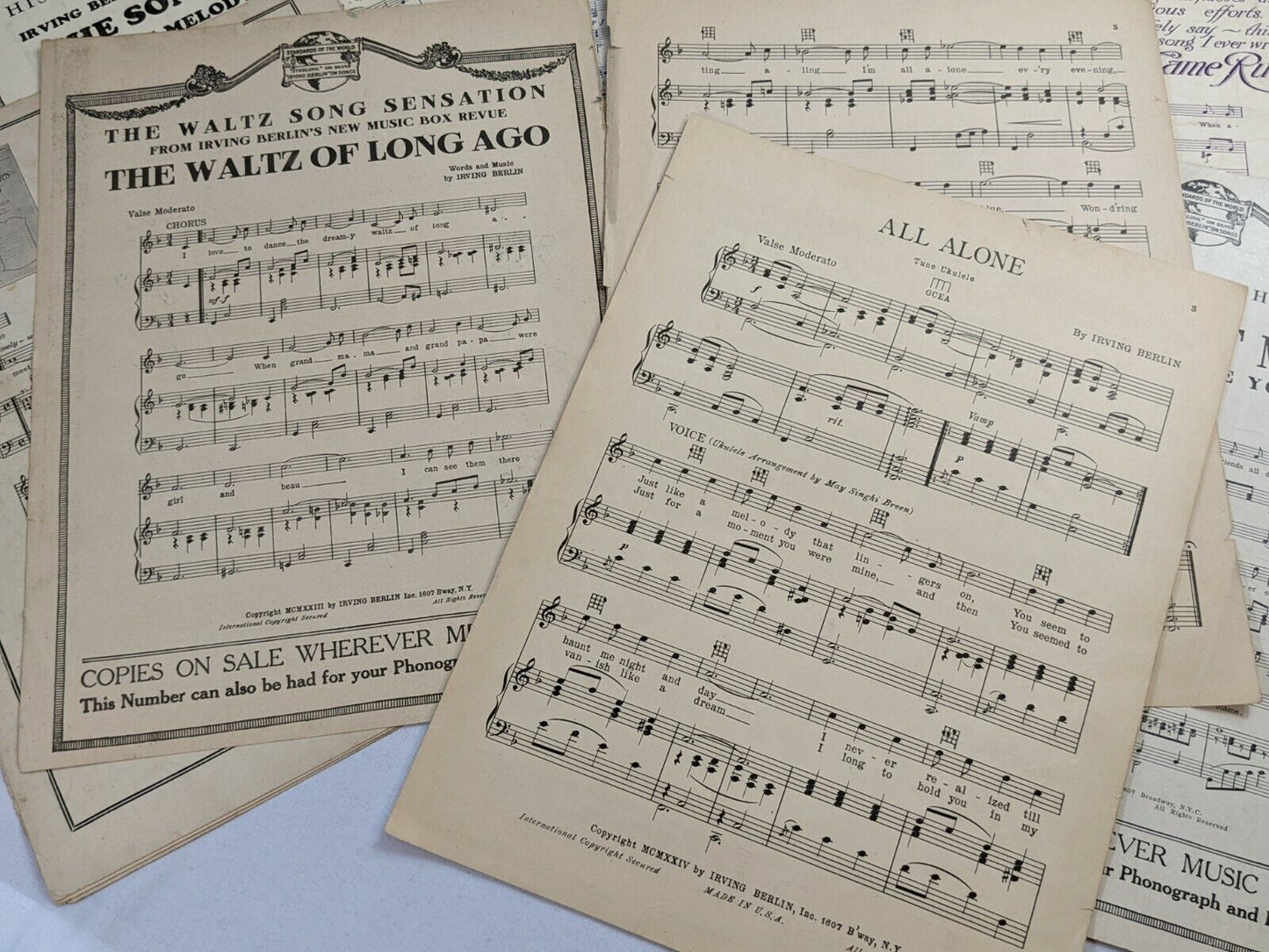 Lot of 6 Vintage Music Sheet Collection by Irving Berlin