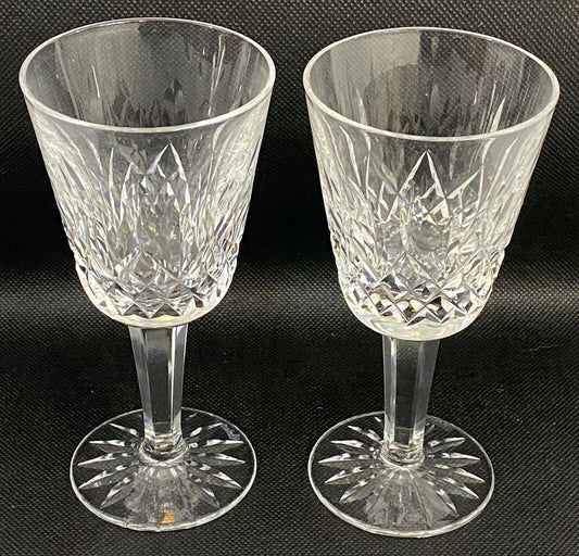 Lot of 2 Waterford Crystals Goblet Cordial Vodka Glass Vintage Clear