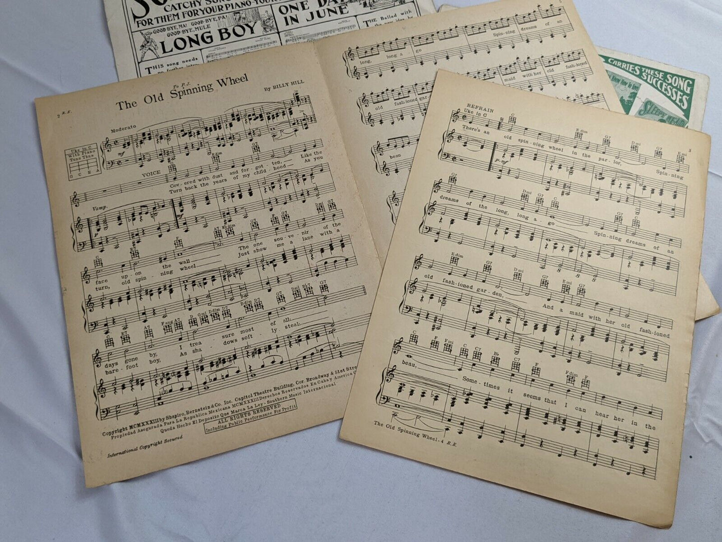 Lot of 3 Vintage Piano Music Sheet Piano Song Books