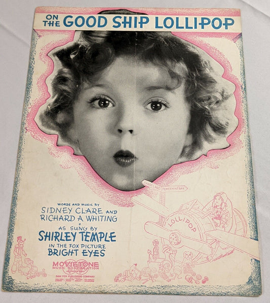 Vintage On The Good Ship Lollipop Music Sheet from Bright Eyes Movie