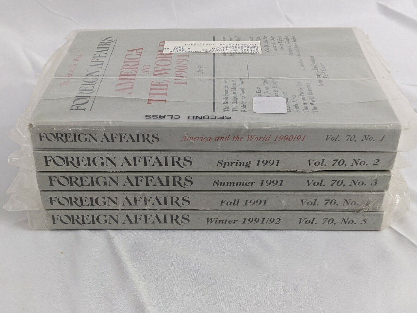 Lot of 5 Foreign Affairs Magazine Volume 70, No. 1 2 3 4 & 5 1990-1991-1992