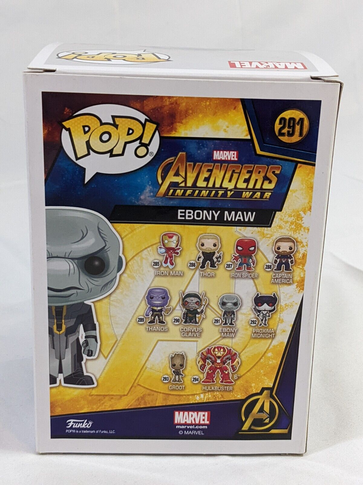 Funko Pop Marvel Avengers Infinity War Ebony Maw Vinyl Bobble-Head #291