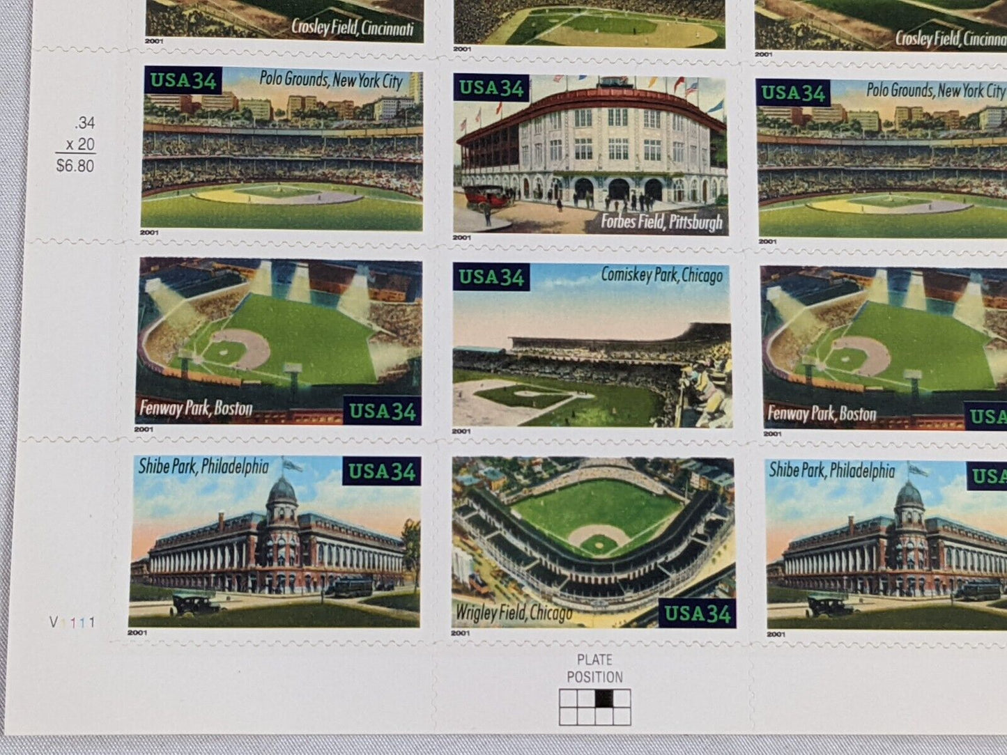 Baseball's Legendary Playing Fields Postage Stamp Collection Set