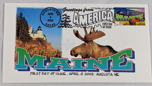 Greetings from Maine First Day of Issue Postage Envelope Stamps Collection