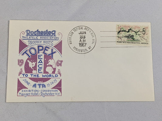 Rochester Philatelic Association Topex 1967 Exhibition Convention Envelope Stamp