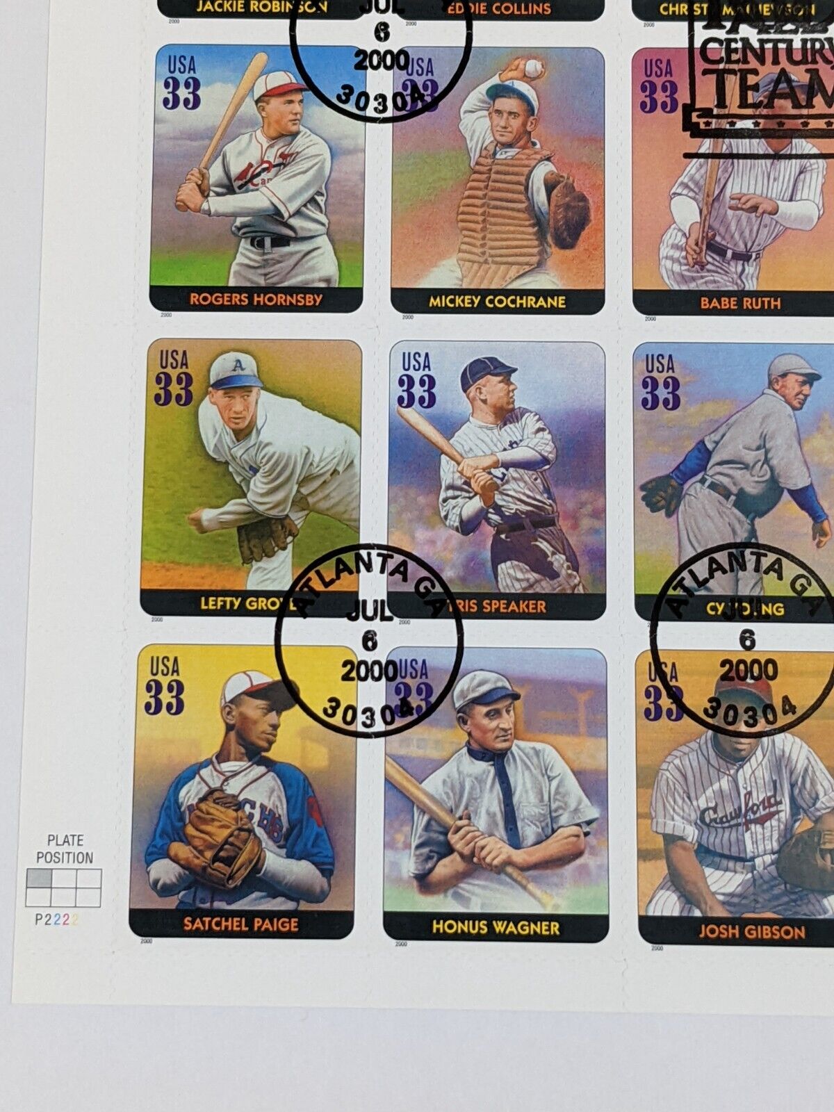 Legends of Baseball All Century Team Classic Collection Postage Stamps Set