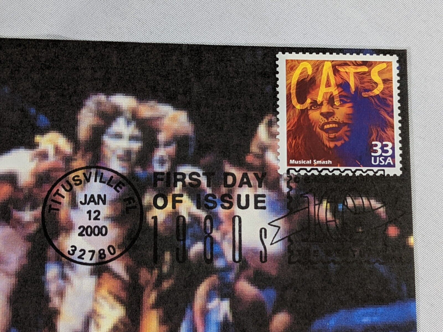 Cats Musical Smash Postage Envelope Stamp First Day of Issue 1980s Collectible