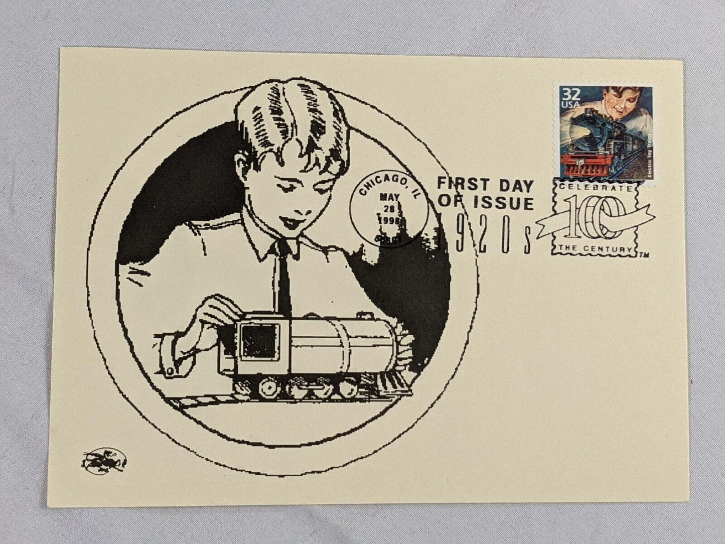 Vintage Electric Toy Train First Day of Issue 1920's Collectible Postage Stamp