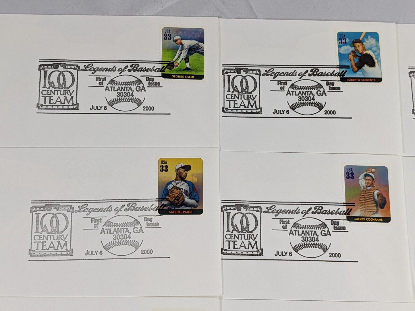 Lot of 20 Legends of Baseball 100 Century Team Collectible Postage Stamps Set