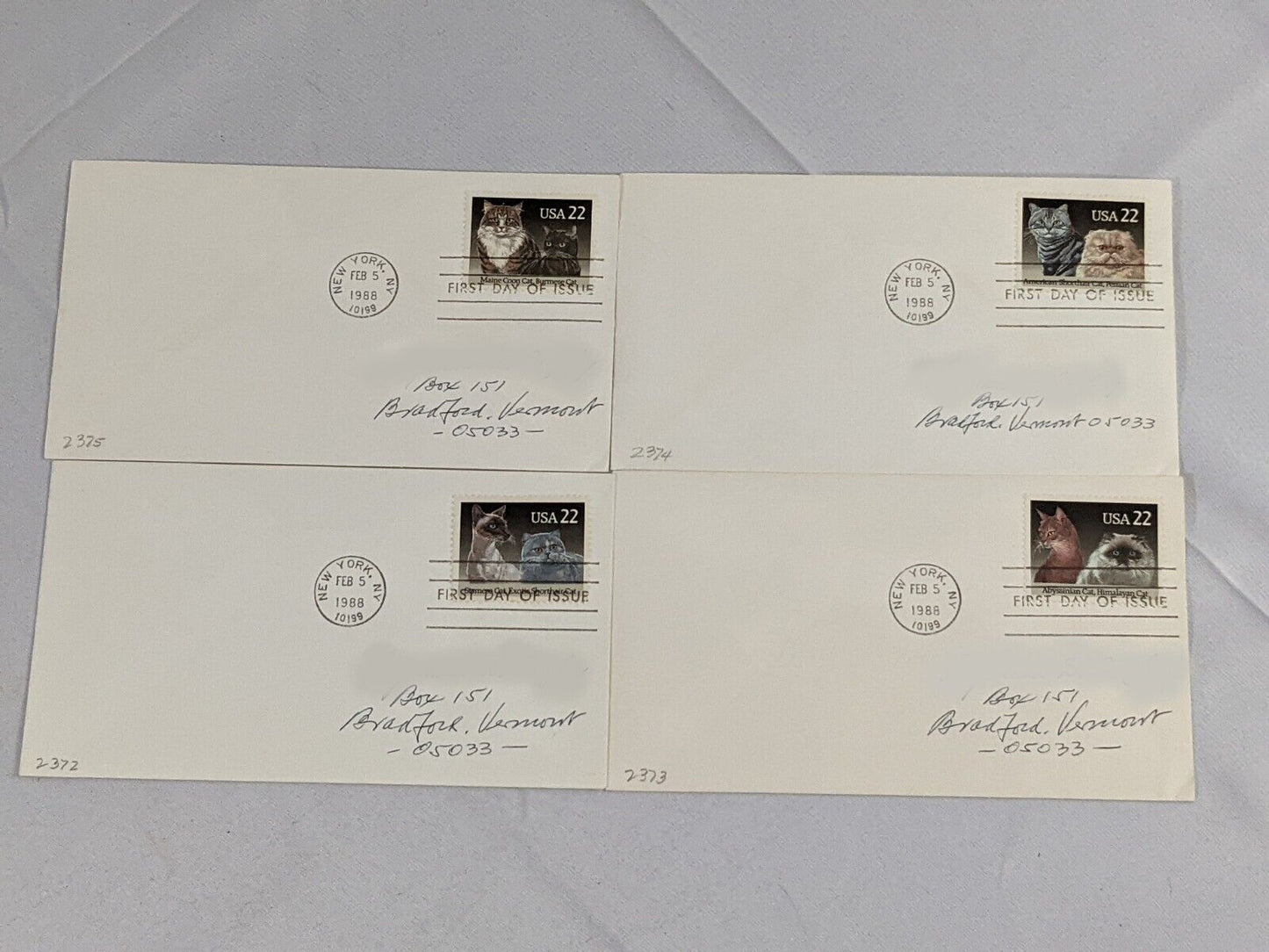 Lot of 4 Spay Neuter First Day of Issue Postage Envelope Stamps Collection