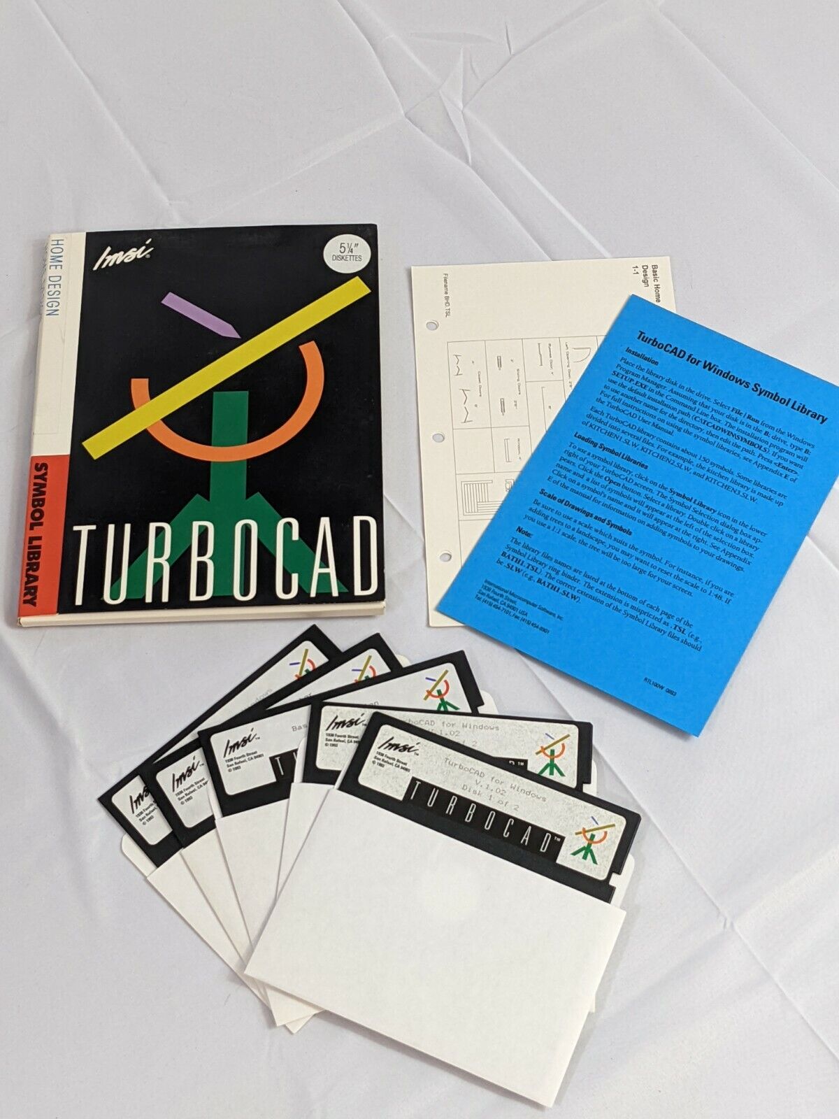 Imsi TurboCad Home Design Symbol Library 5-1/4" Diskettes