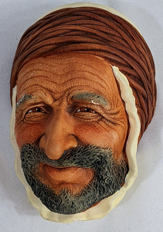 Bossons Chalkware Head Wall Mounted Ornament Persian Man-Cave Home Room Decor