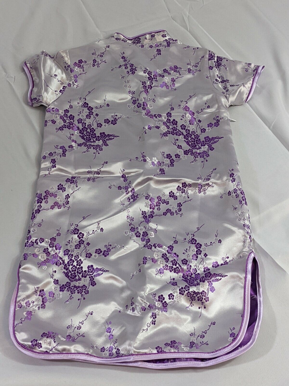 Kaiyu Qipao Cheongsam Size 6 White Purple Chinese Children's Evening Dress