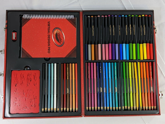 Crayola Colored Pencil and Marker Set with Notebook Sharpener & Storage Case