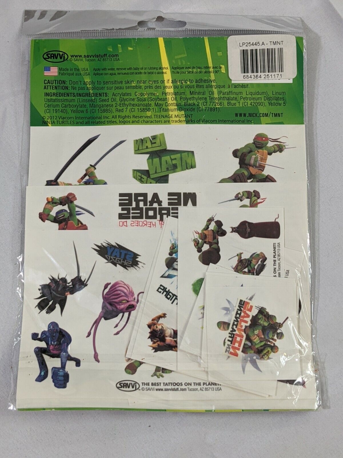 Savvi Nickelodeon Teenage Mutant Ninja Turtles 50 Temporary Tattoos