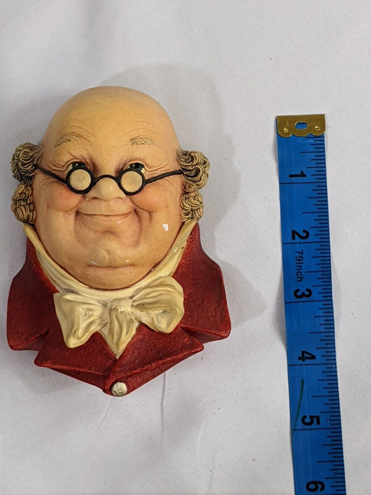 Bossons Chalkware Head Wall Mounted Ornament Mr Pickwick Man-Cave Room Decor