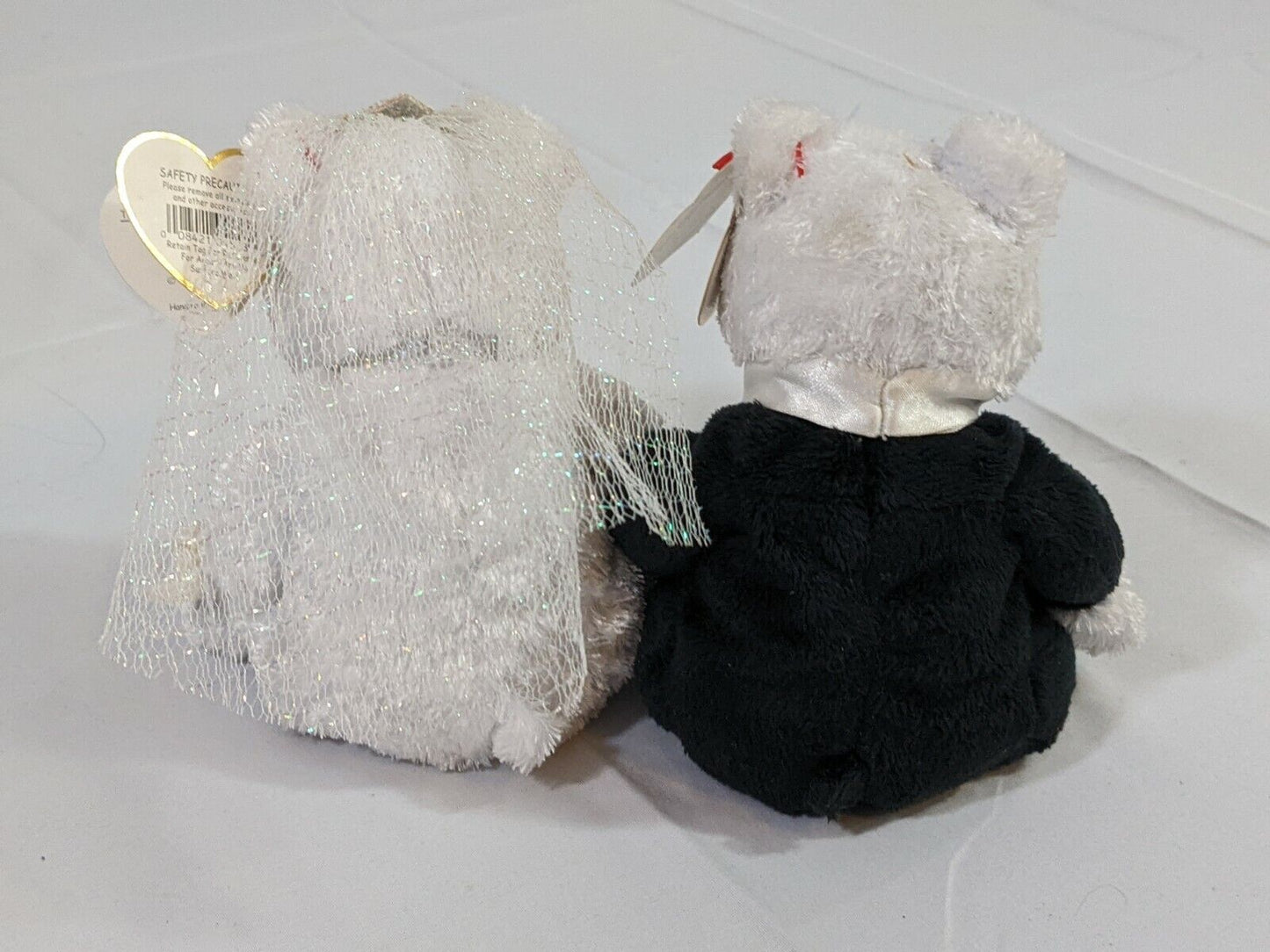 TY Beanie Babies Bride & Groom Teddy Bear Couple Plush Wedding Anniversary Gift