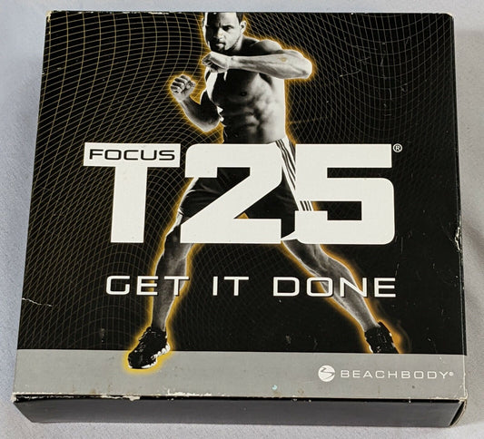 Beachbody Focus T25 Get It Done Workout  DVD Set with Wall Size Calendar