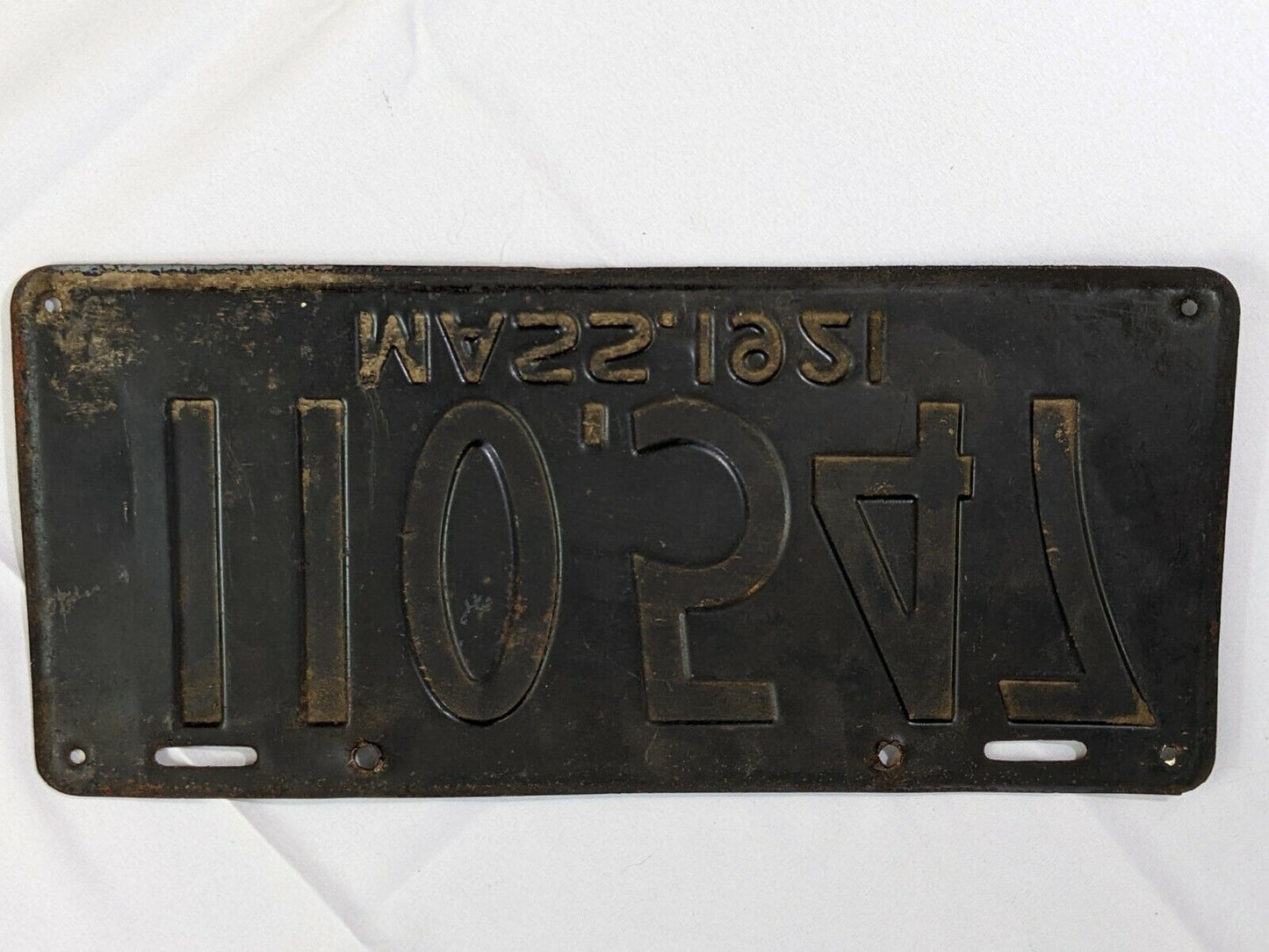 1921 Massachusetts Automobile License Plate Number 110.547 Collectible Vintage