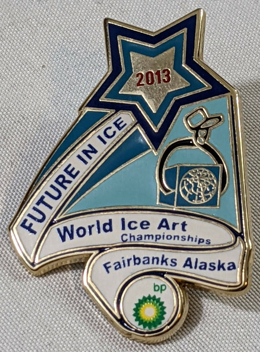 World Ice Art Championships Lapel Pin Badge Future in Ice 2013 Fairbanks Alaska