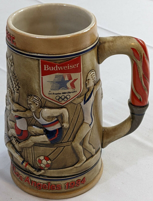 Authentic Budweiser Los Angeles 1984 Olympic Games Beer Stein Mug Collectors