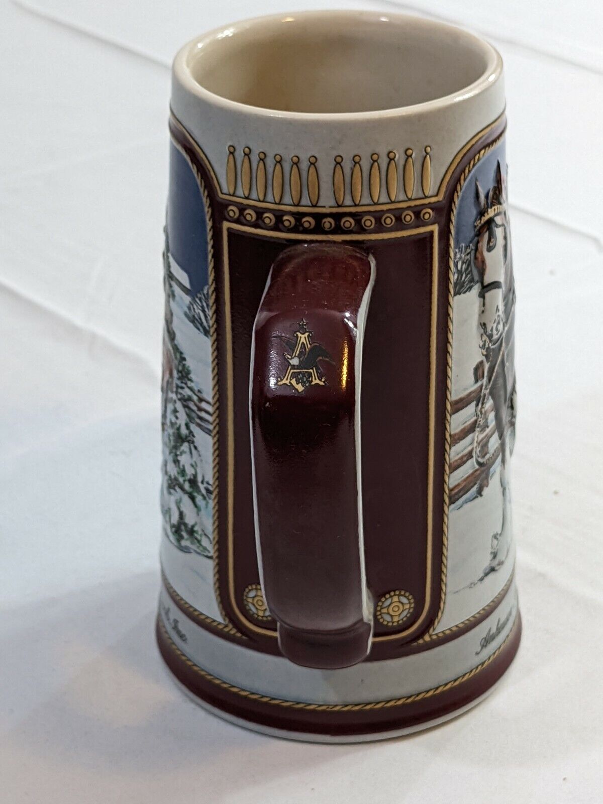 Authentic Budweiser Holiday Stein Beer Mug  1989 Collector's Series