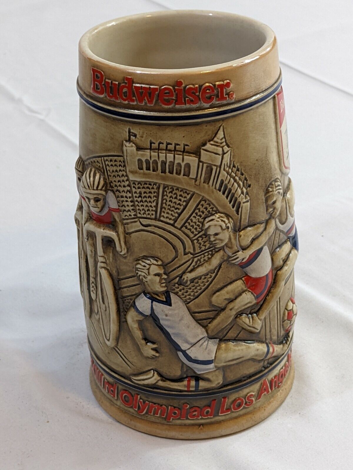 Authentic Budweiser Los Angeles 1984 Olympic Games Beer Stein Mug Collectors