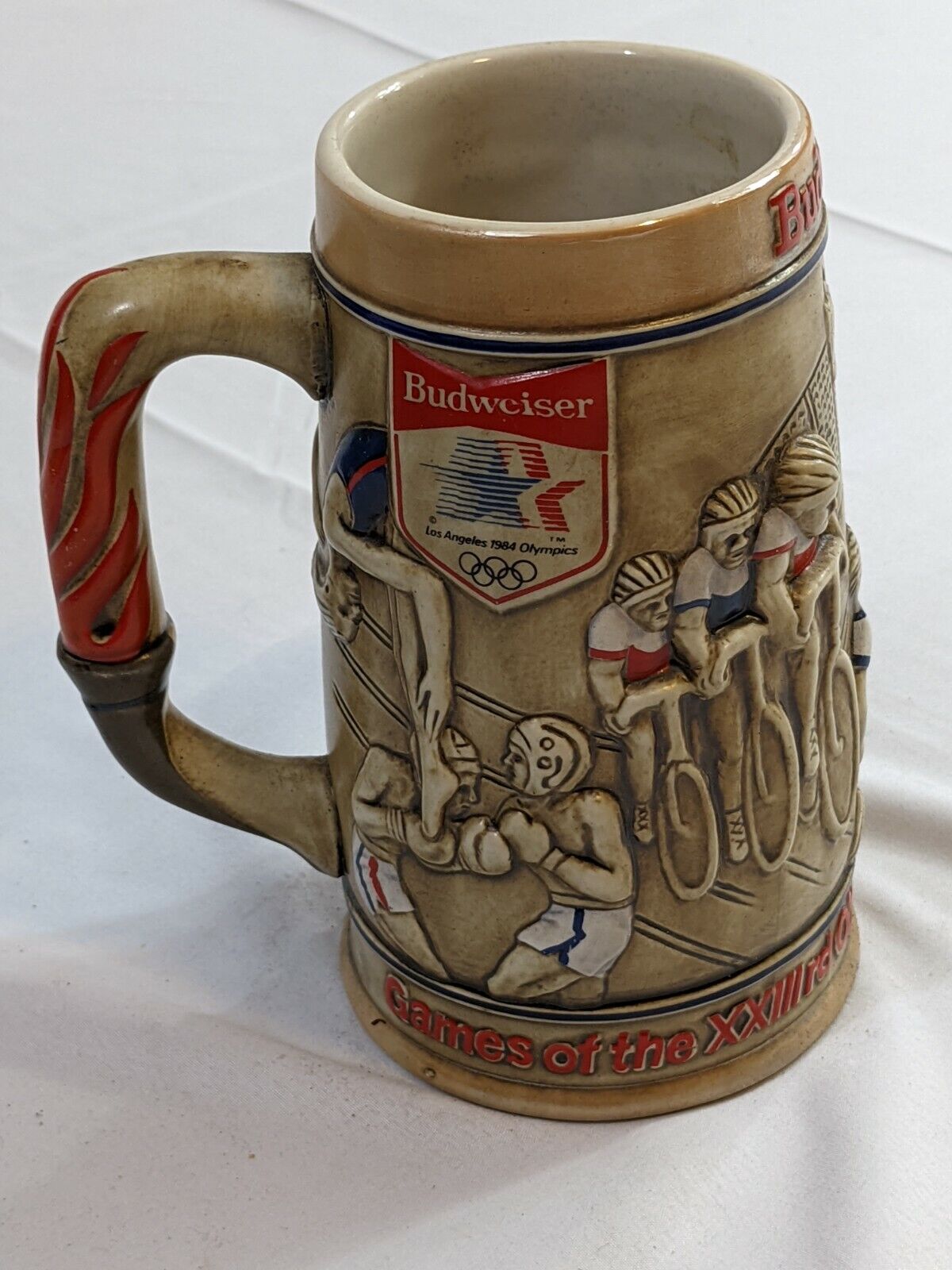 Authentic Budweiser Los Angeles 1984 Olympic Games Beer Stein Mug Collectors