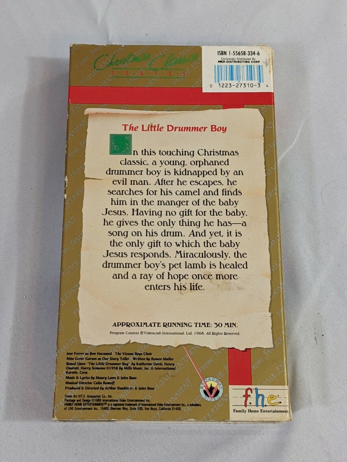 The Little Drummer Boy Christmas Classics Series Vintage VHS Tape Collectible