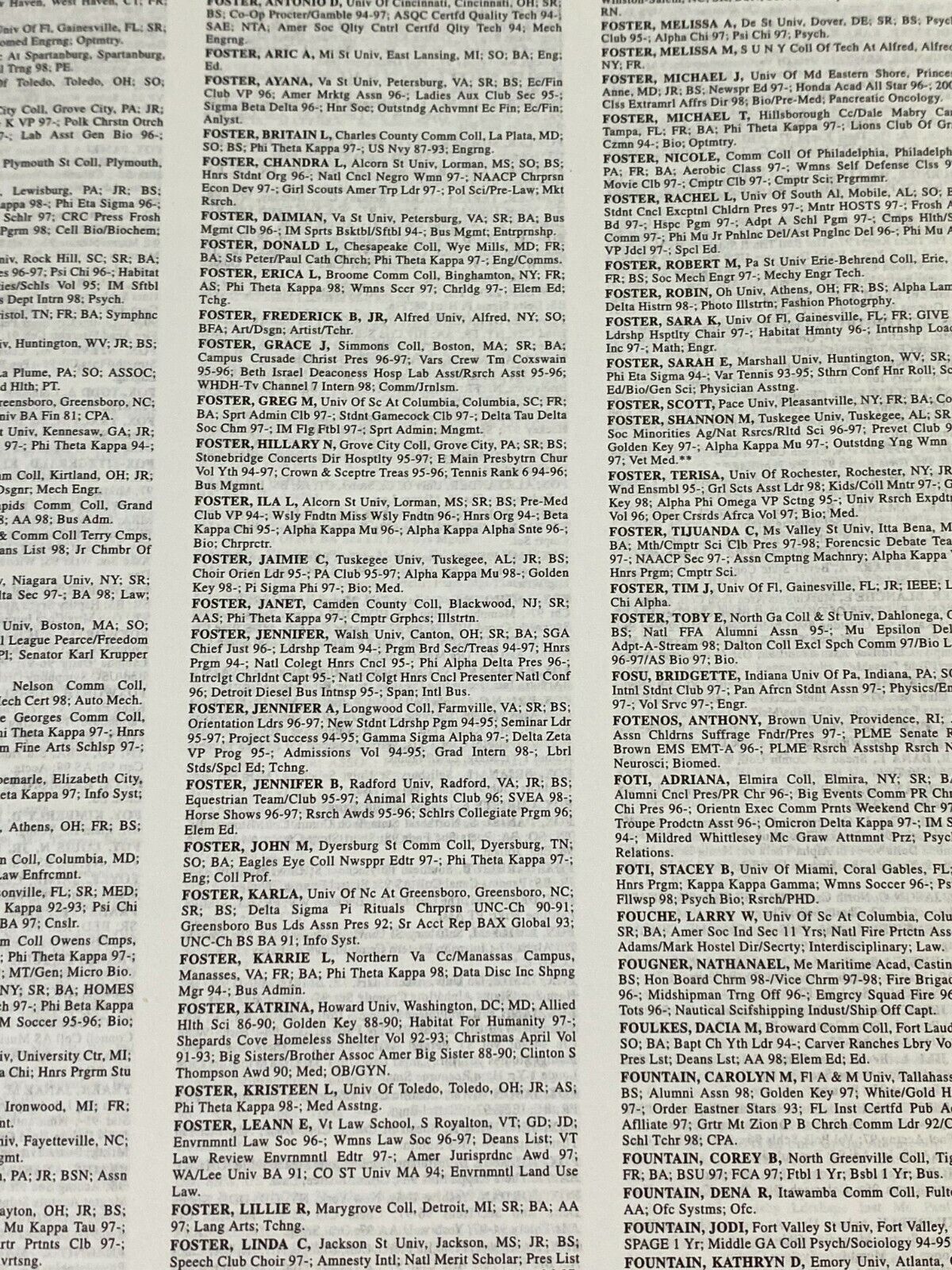 The National Dean's List 1997-98 Honoring America's Outstanding College Students