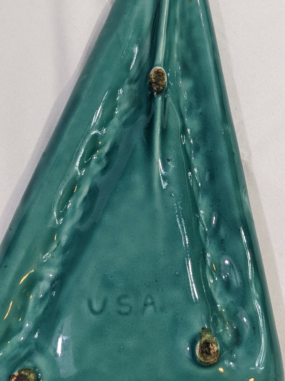 Vintage Triangle Shaped Jade Ashtray USA