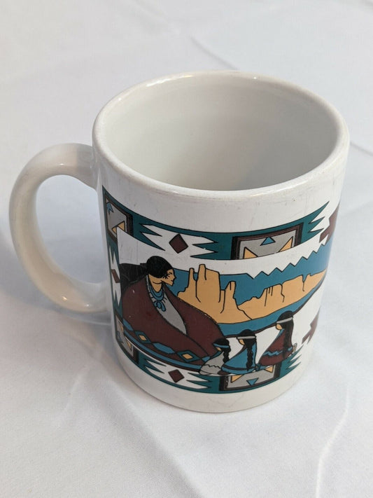 Ceramic Coffee Mug Indian Theme "Her Memories" Made in USA