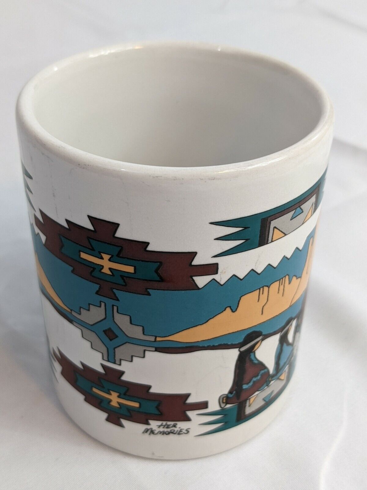 Ceramic Coffee Mug Indian Theme "Her Memories" Made in USA