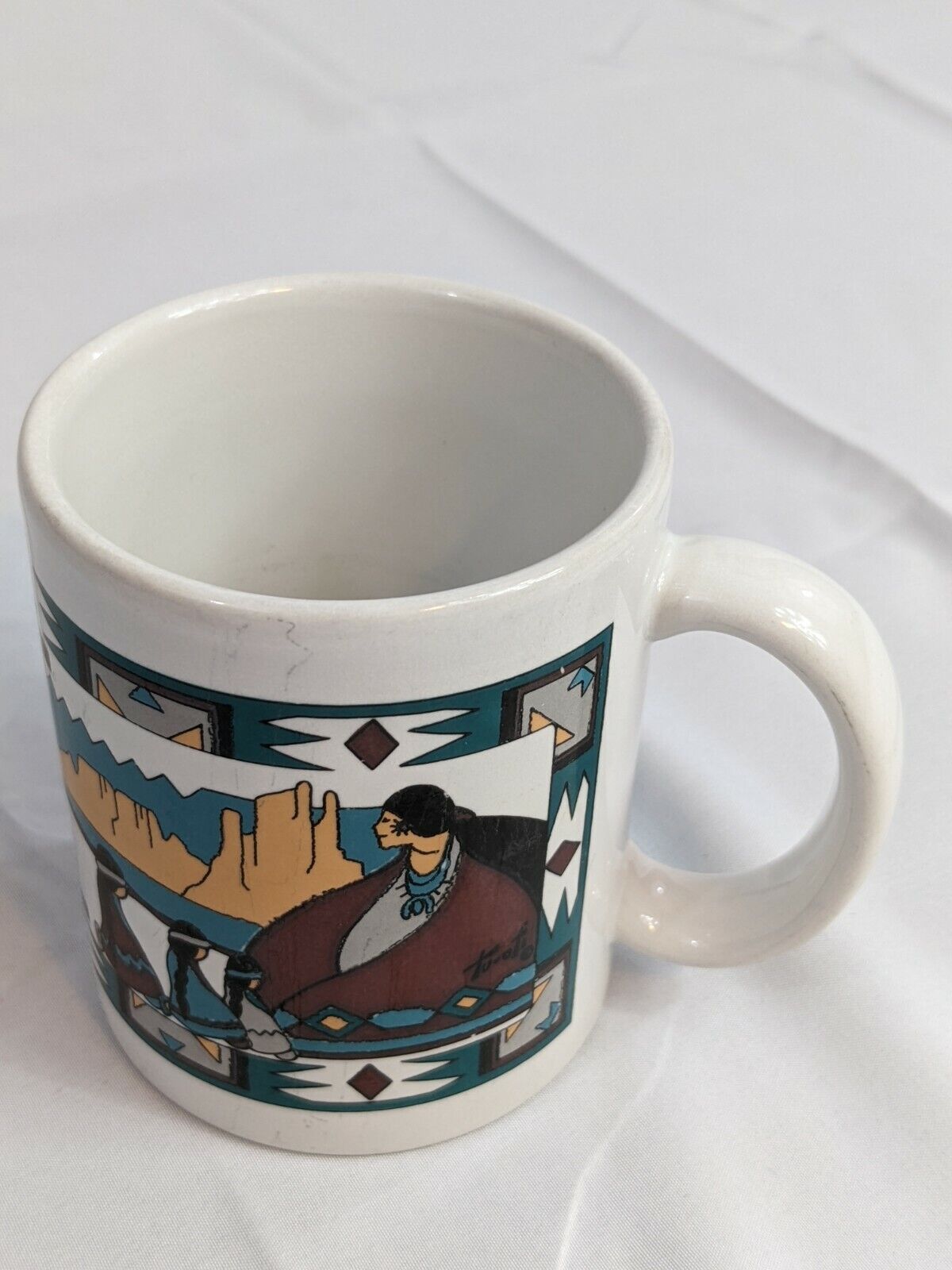 Ceramic Coffee Mug Indian Theme "Her Memories" Made in USA