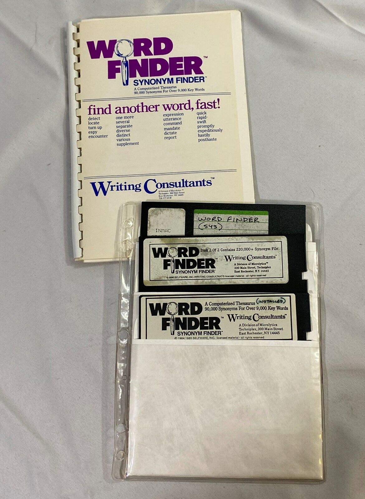 Vintage Word Finder Synonym Finder A computerized Thesaurus Installer Diskette