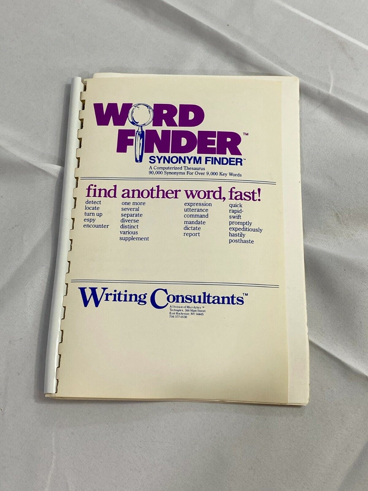 Vintage Word Finder Synonym Finder A computerized Thesaurus Installer Diskette