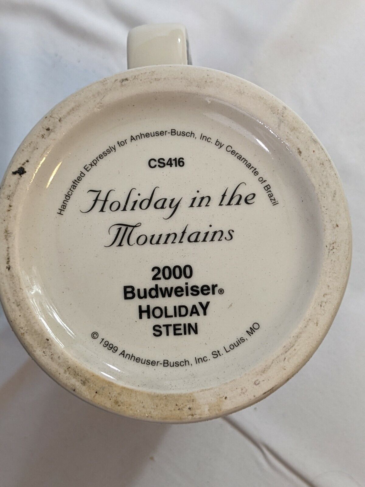 2000 Authentic Budweiser Holiday Stein Beer Mug Holiday in the Mountains CS416