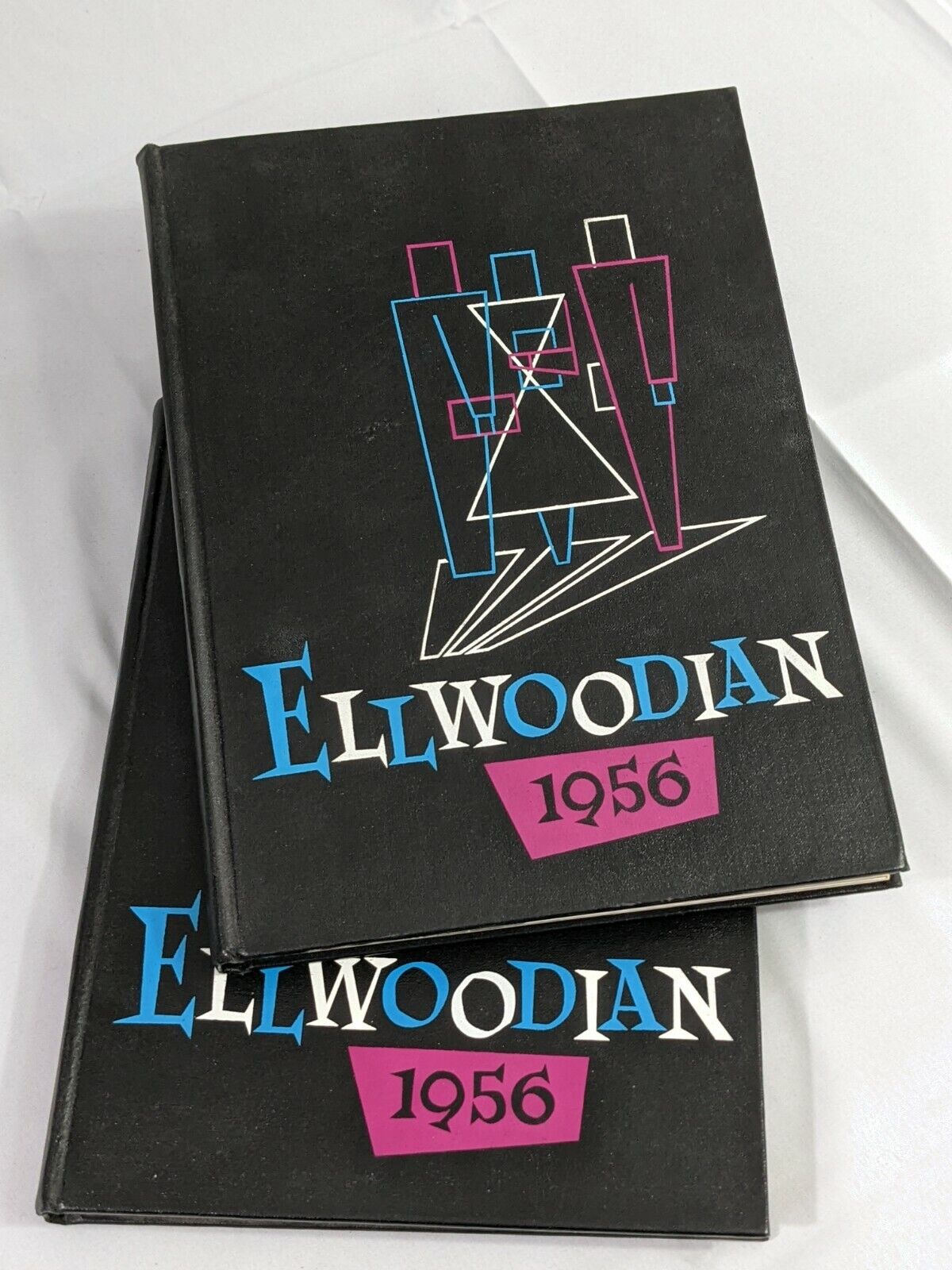 Lot of 2 Vintage Ellwoodian 1956 Yearbook Lincoln High School