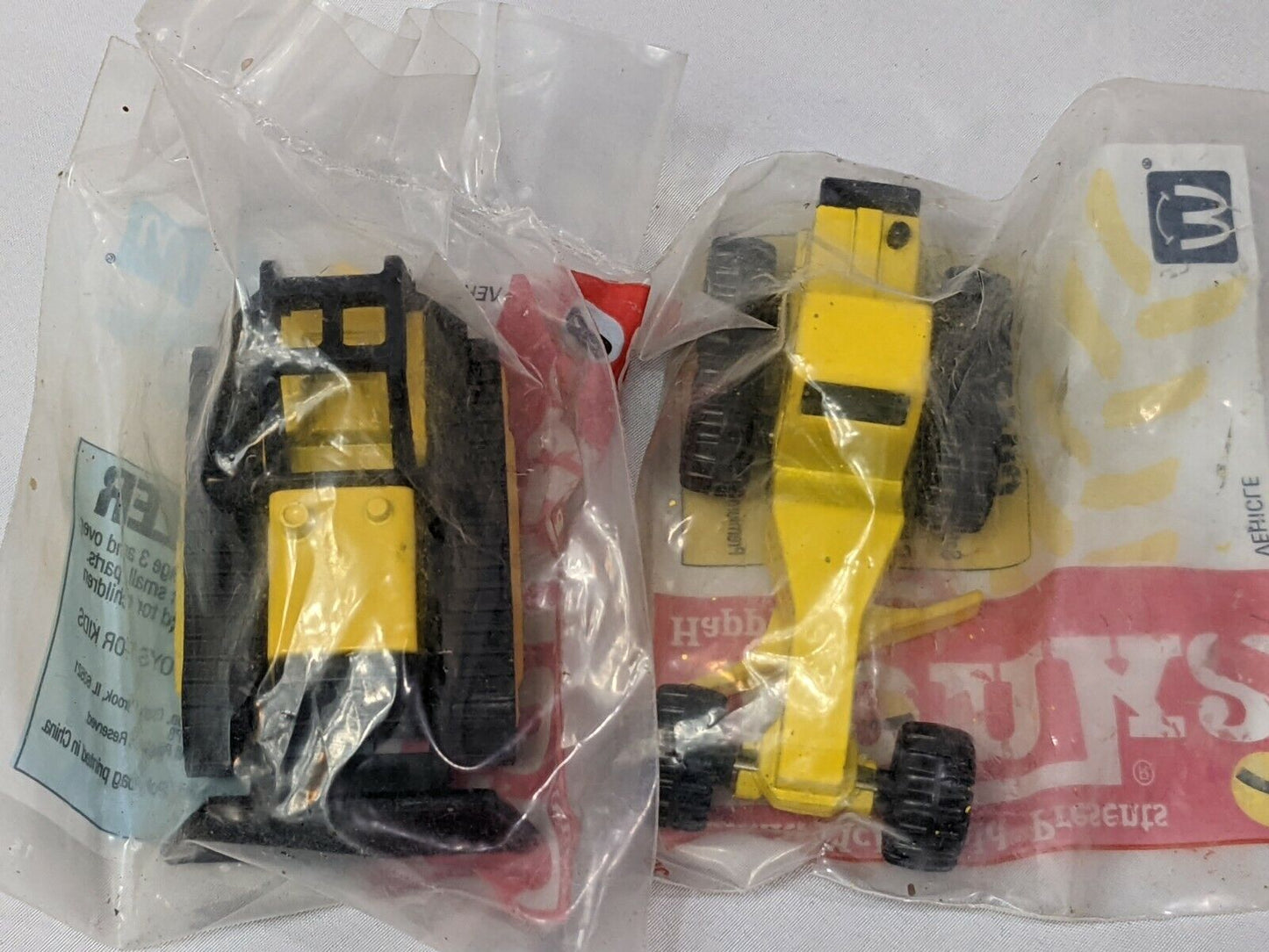 Lot of 2 Vintage McDonalds Happy Meal Toy Tonka Truck Vehicle Bulldozer & Grader