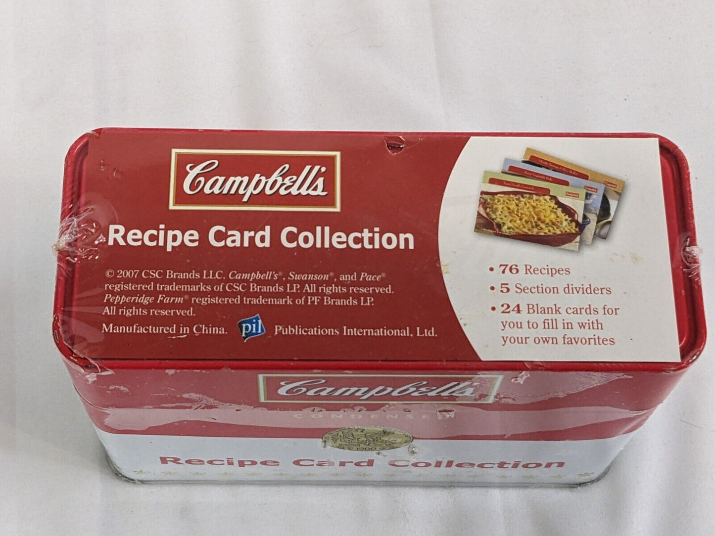 Campbell's Recipe Card Collection with Attractive Tin Storage Box