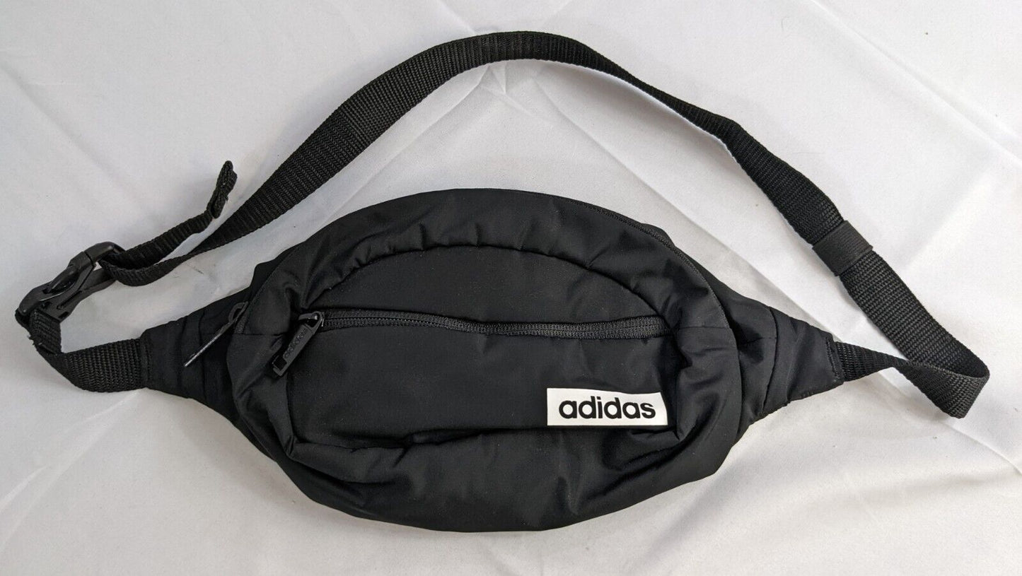 Adidas Fanny Pack Waist Belt Bag Crossbody Utility Pouch Black 100% Polyester