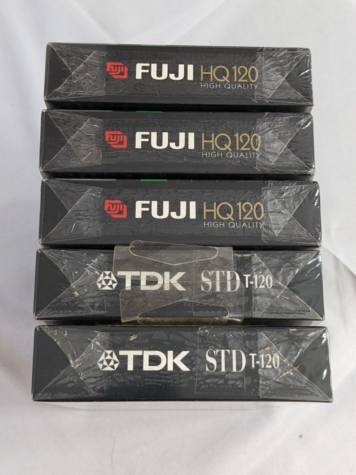 Lot of 5 VHS Blank Tapes! TDK Sound & Color STD T-120 Fuji HQ120 6-Hours Sealed