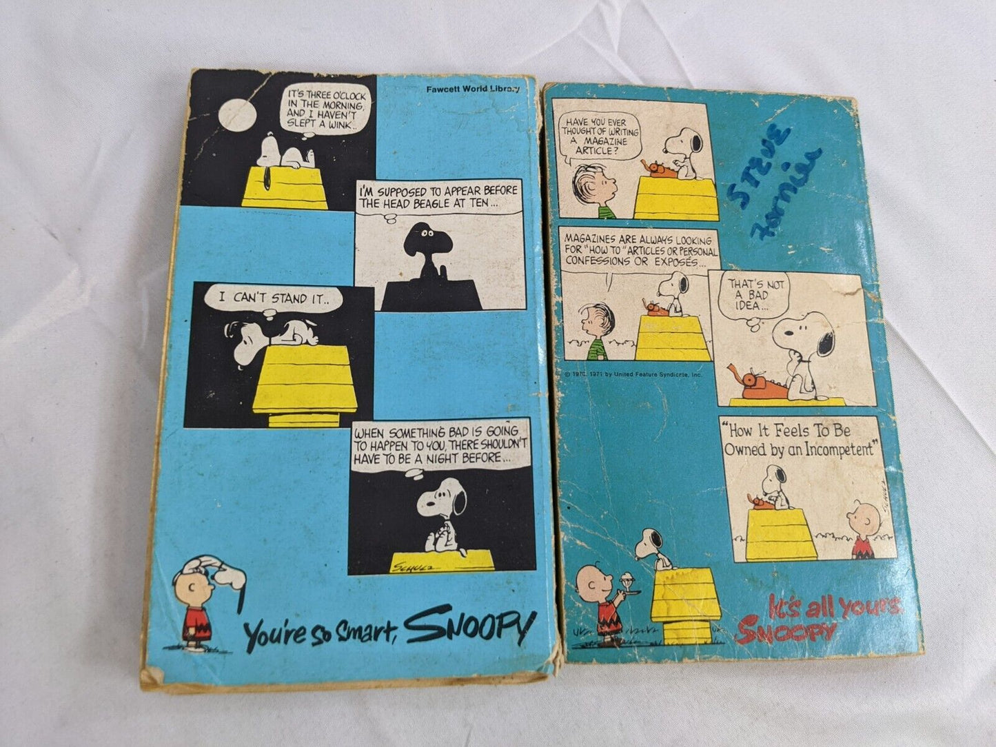 Lot of 2 Fawcett Crest Charles Schulz Peanuts Charlie Brown Snoopy Books Vintage