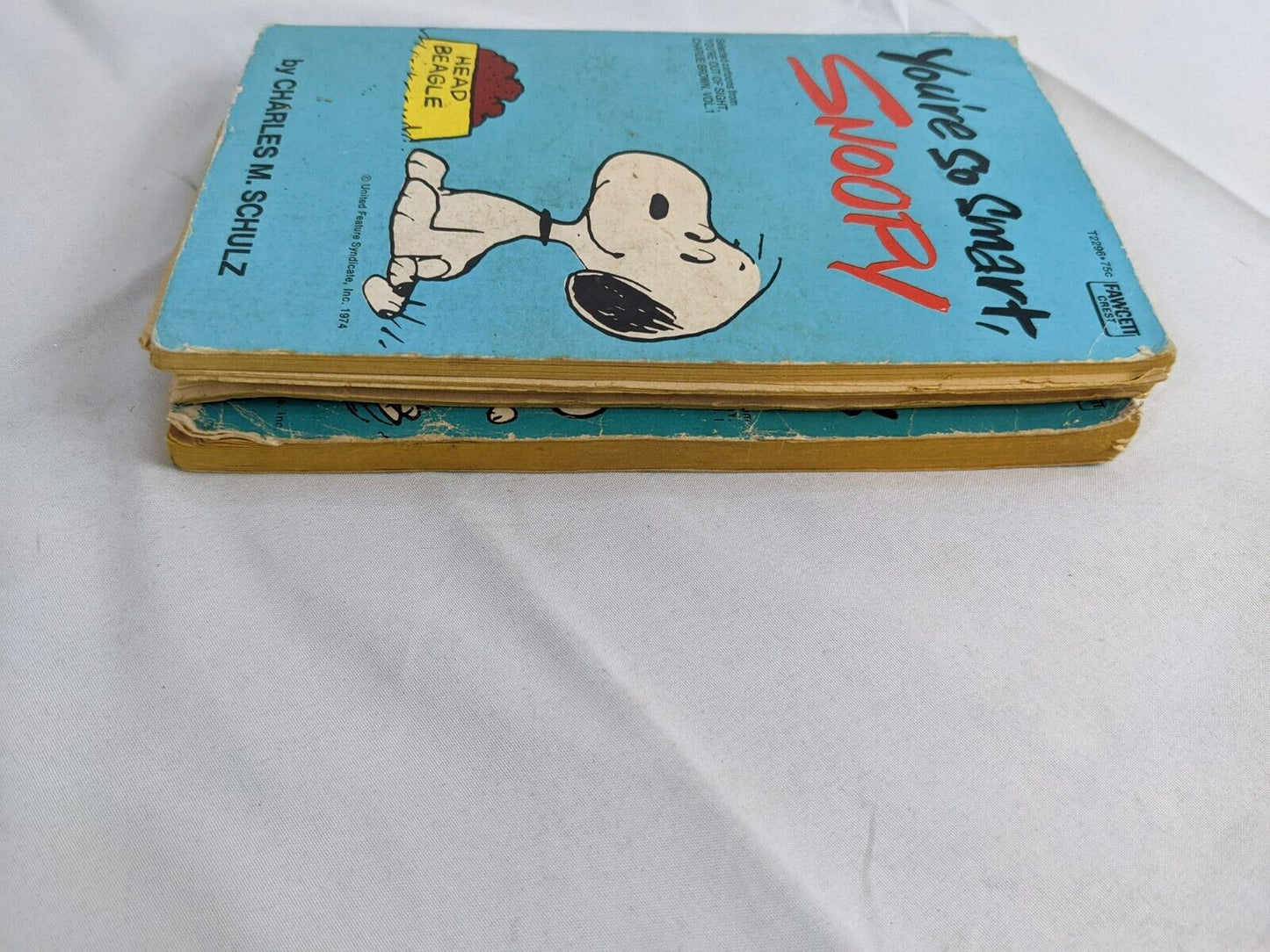 Lot of 2 Fawcett Crest Charles Schulz Peanuts Charlie Brown Snoopy Books Vintage