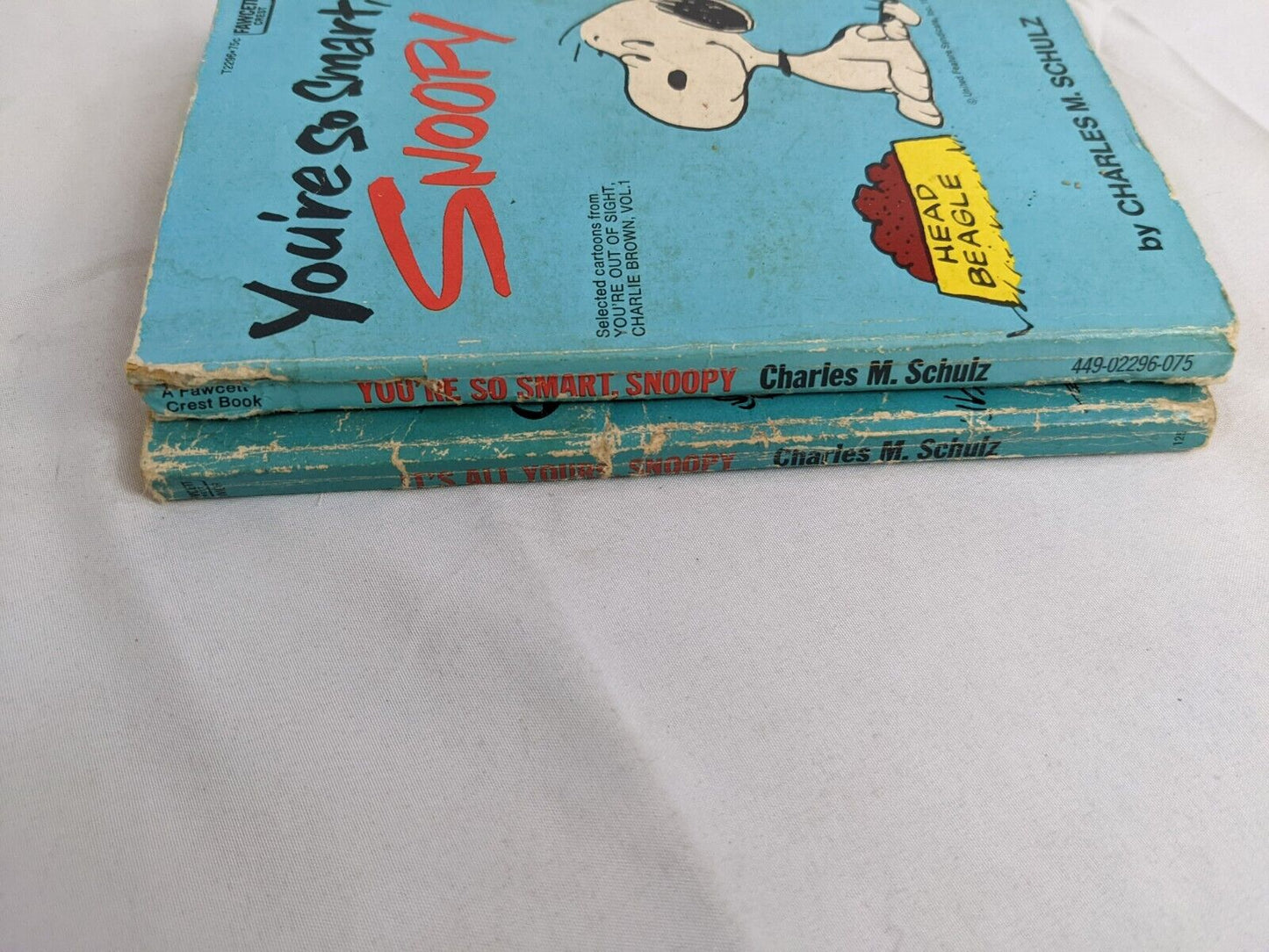 Lot of 2 Fawcett Crest Charles Schulz Peanuts Charlie Brown Snoopy Books Vintage