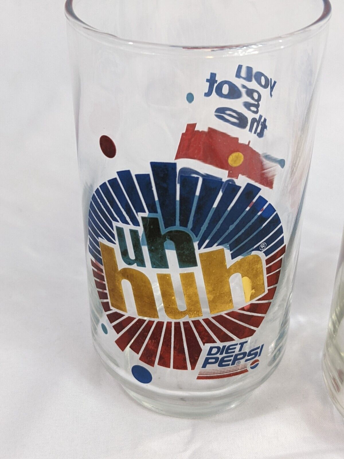 Lot of 3 Vintage Diet Pepsi Glass Clear Uh Huh! You Got The Right One Baby!