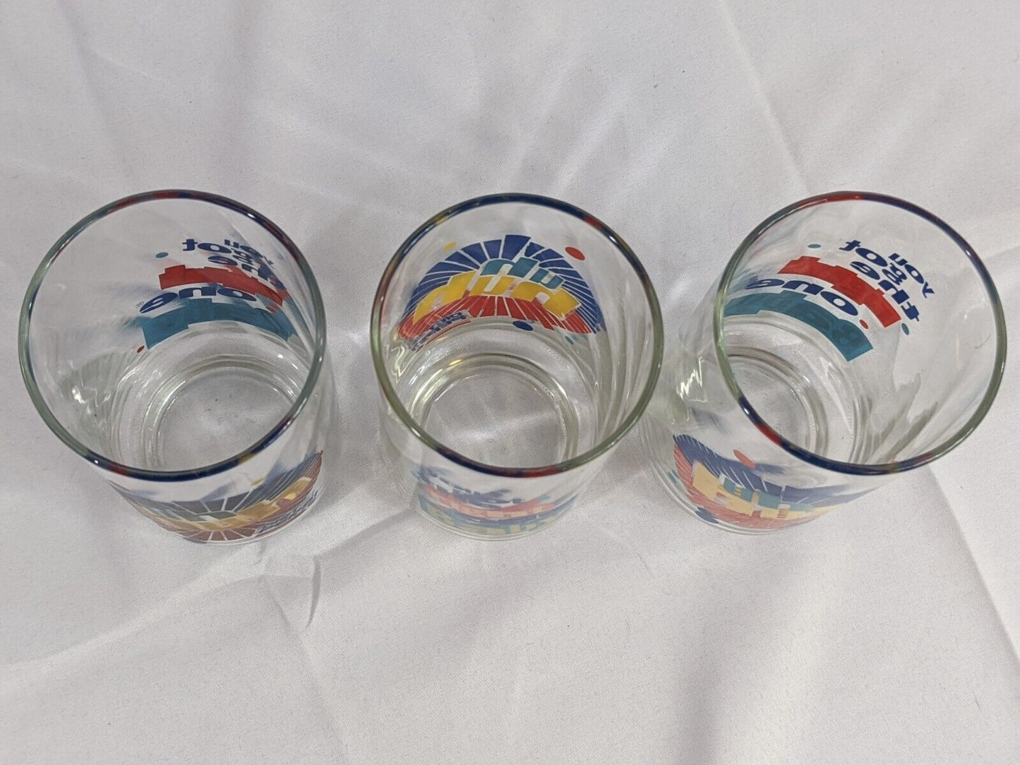 Lot of 3 Vintage Diet Pepsi Glass Clear Uh Huh! You Got The Right One Baby!