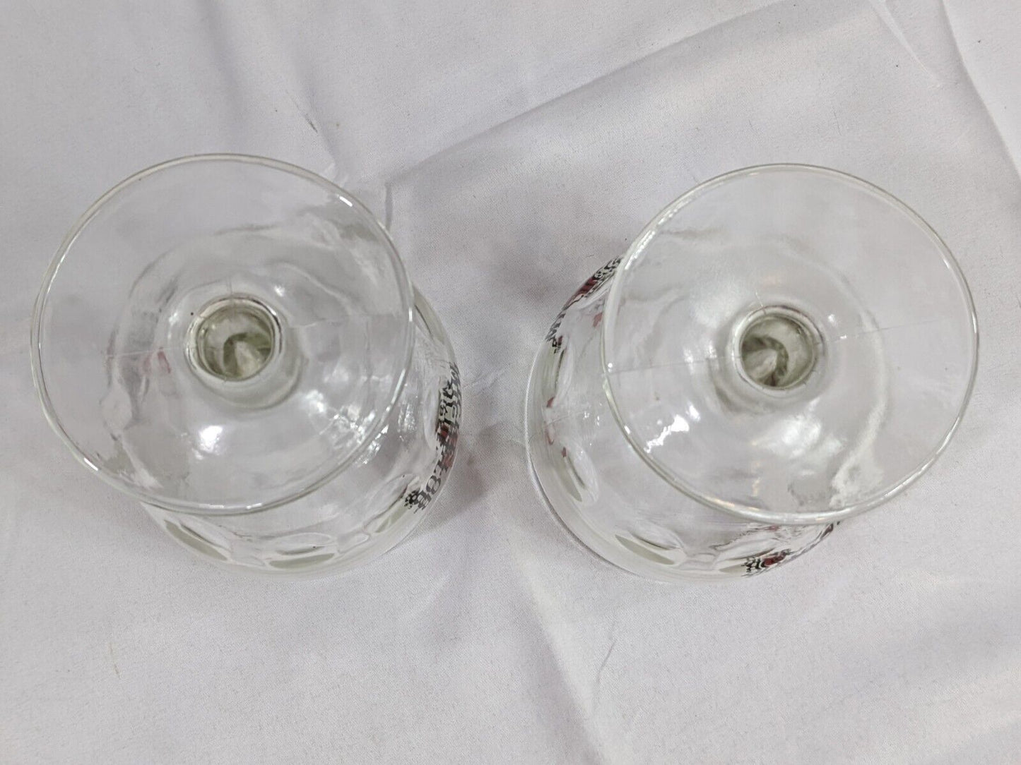 Lot of 2 Michelob Beer Glass Goblet Thumb Print Dimple Vintage Drinkware