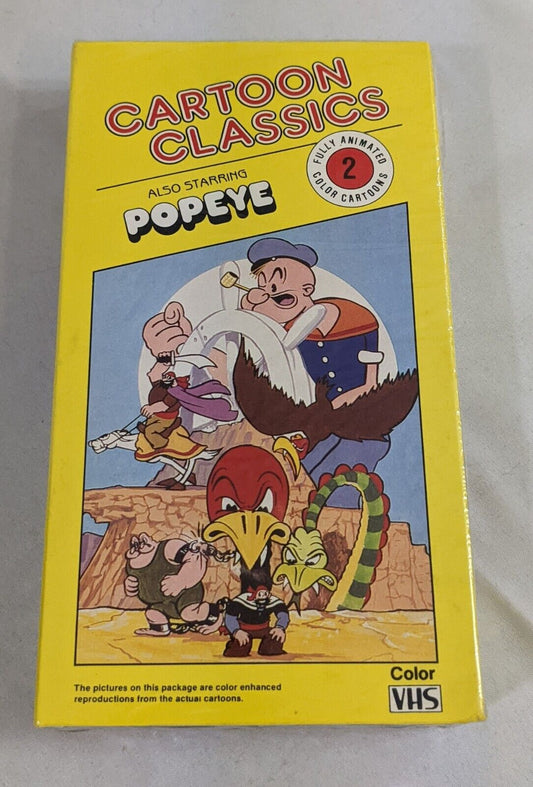 Cartoon Classics Fully Animated Color Popeye VHS High Quality Cassette Sealed