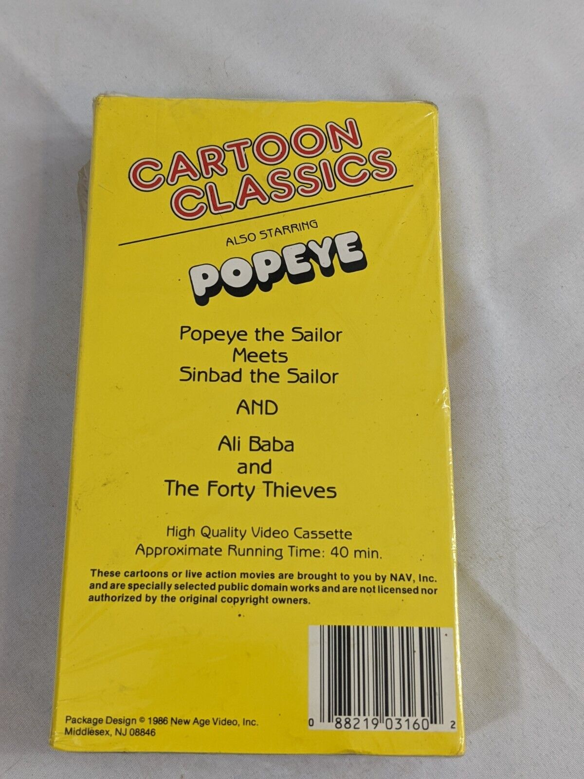 Cartoon Classics Fully Animated Color Popeye VHS High Quality Cassette Sealed